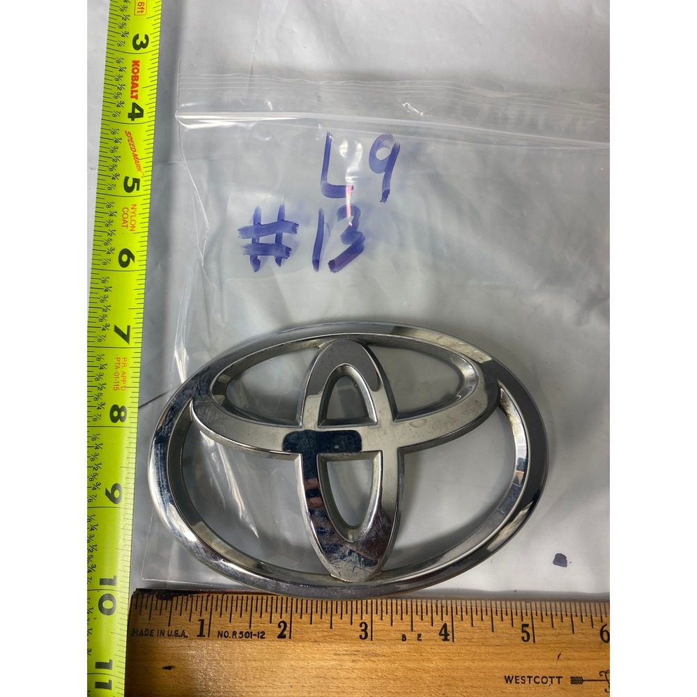 Toyota Chrome Logo Emblem Badge Nameplate Silver Front Rear 5.5 x 3.75 Inch